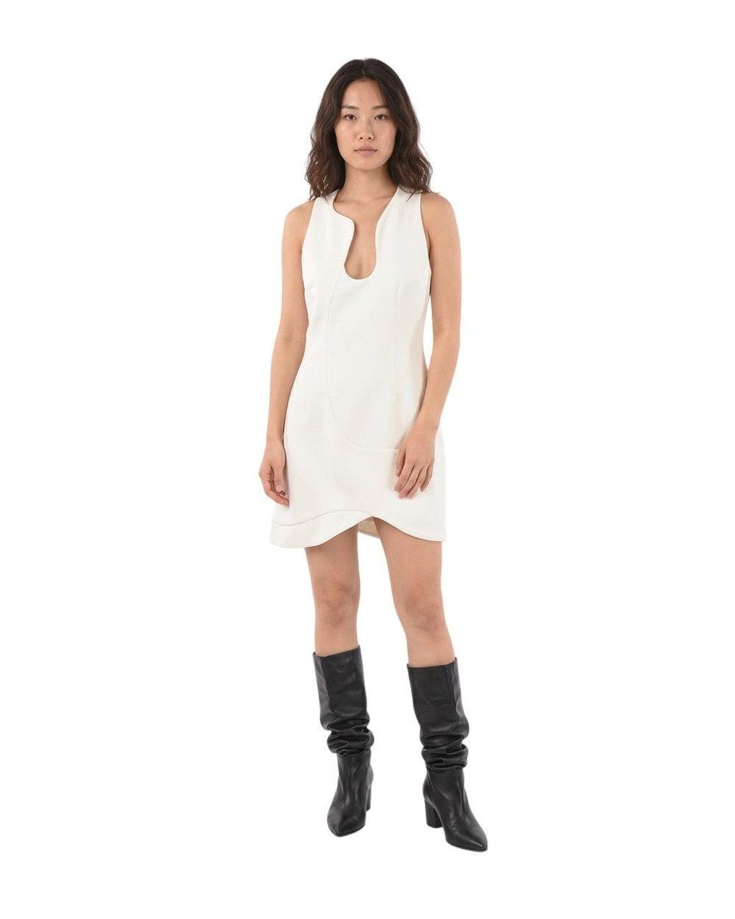 Ferragamo White Halter Neck Mini Dress