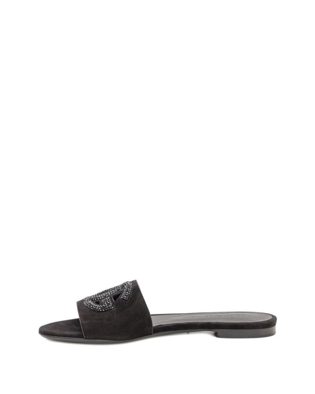 Dolce & Gabbana Black Logo Sandals