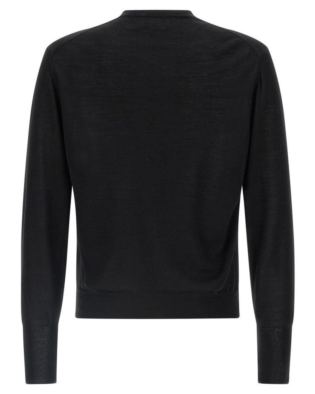 Ma'ry'ya Black Extrafine Mesh Sweater for men