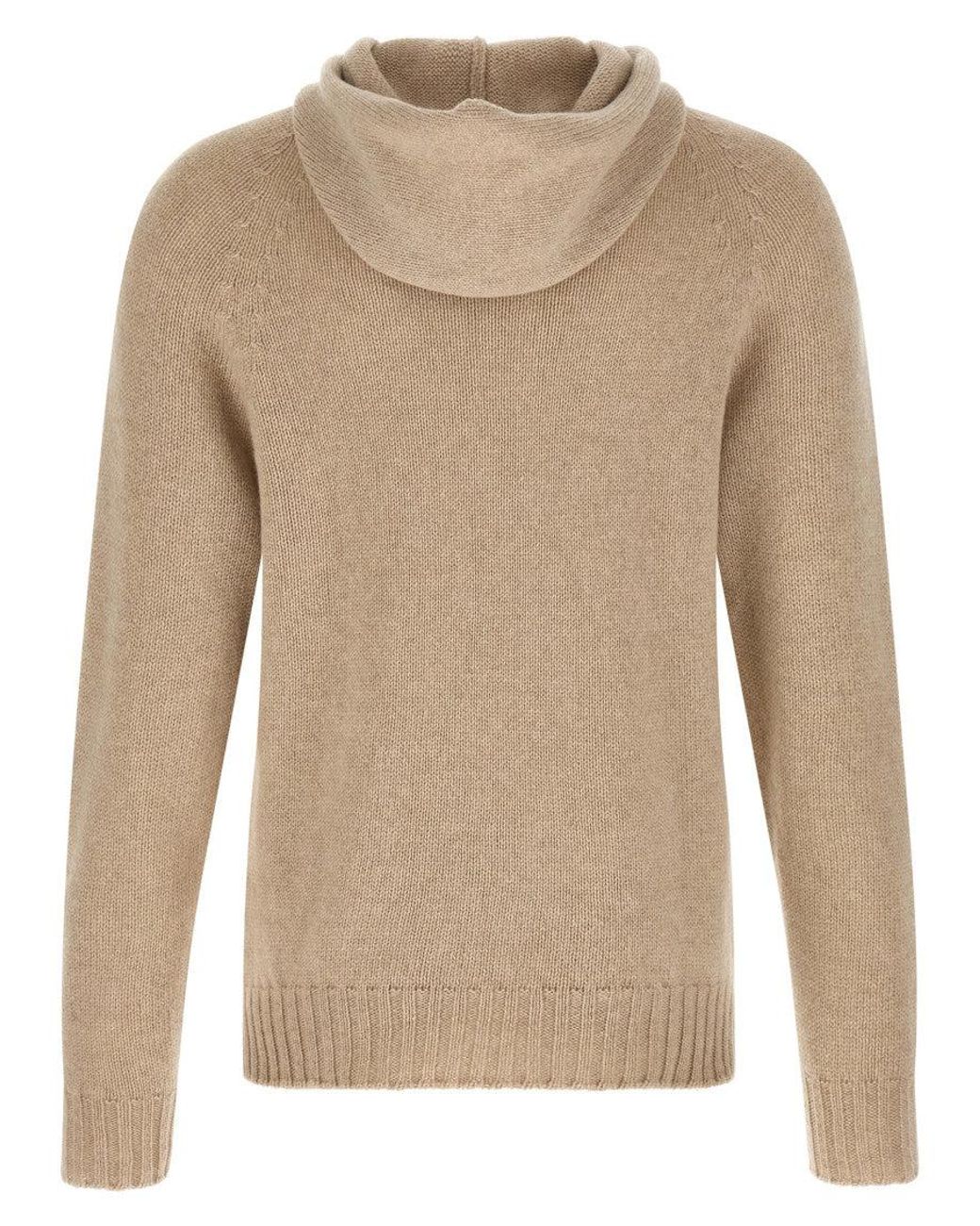 Ma'ry'ya Natural Relaxed Knitted Hoodie for men