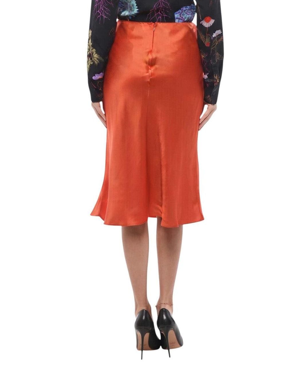 Stella McCartney Red Lace Midi Skirt
