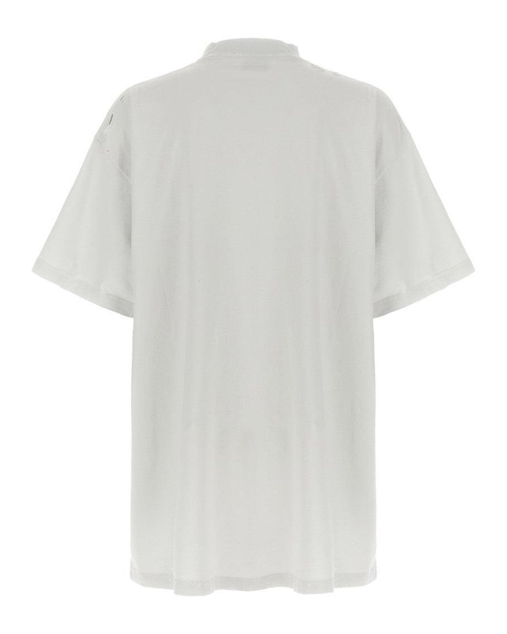Balenciaga Gray Liquefied Logo Print T-Shirt