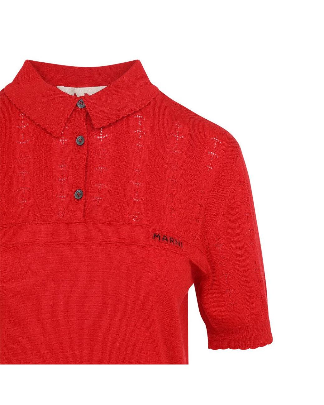 Marni Red Wool Polo