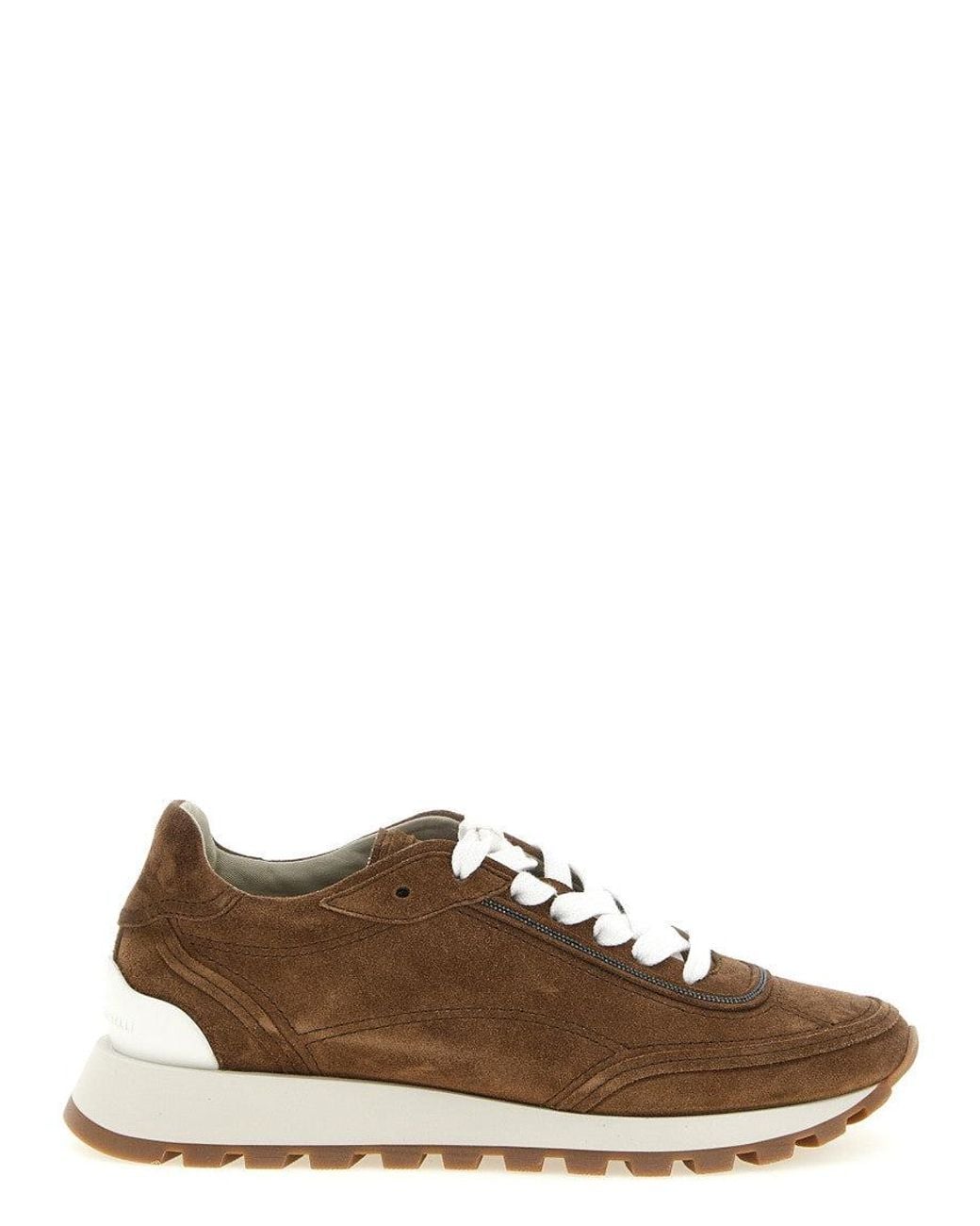Brunello Cucinelli Brown Lace Up Sneakers