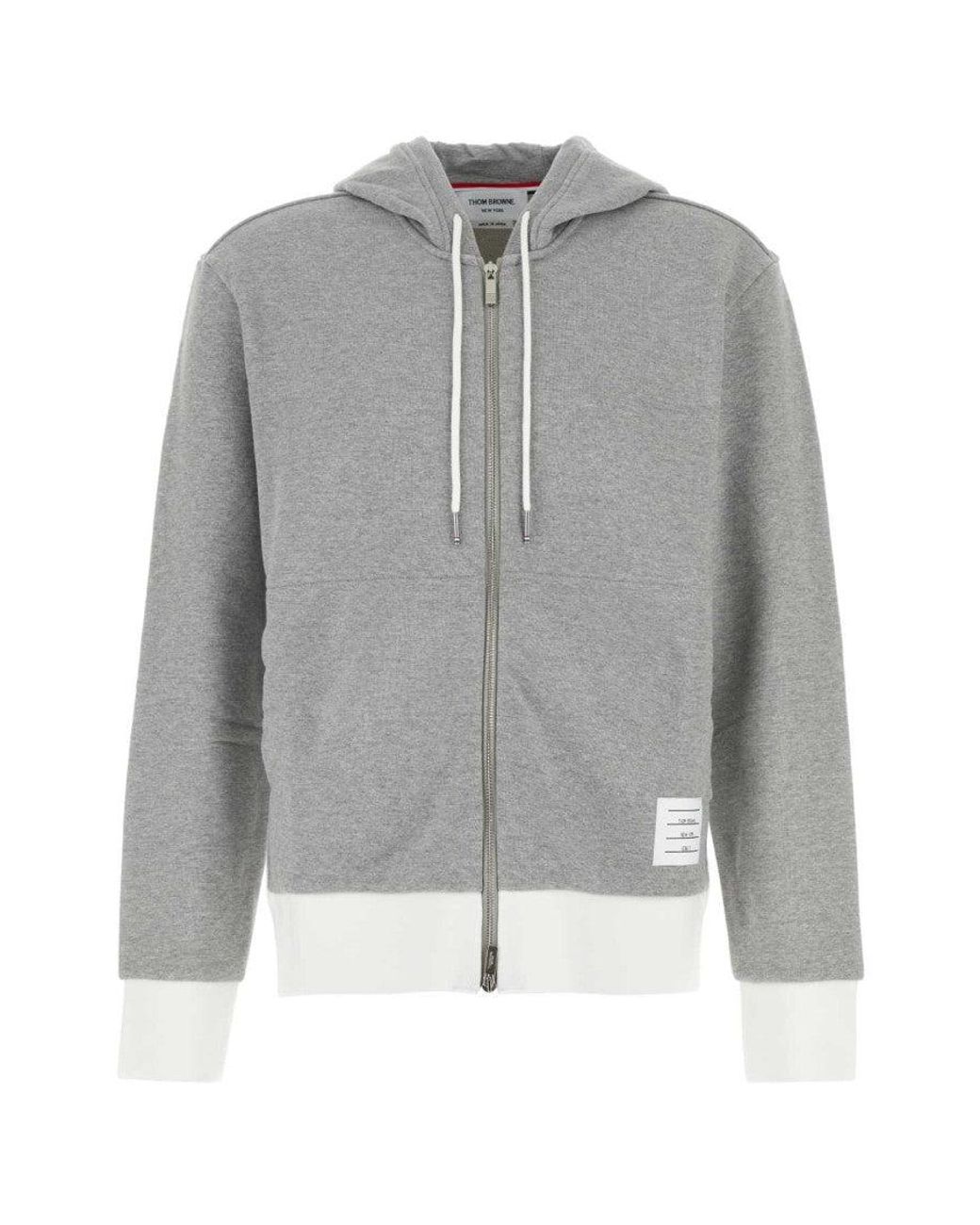 Thom Browne Gray Grey Cotton Sweatshirt for men
