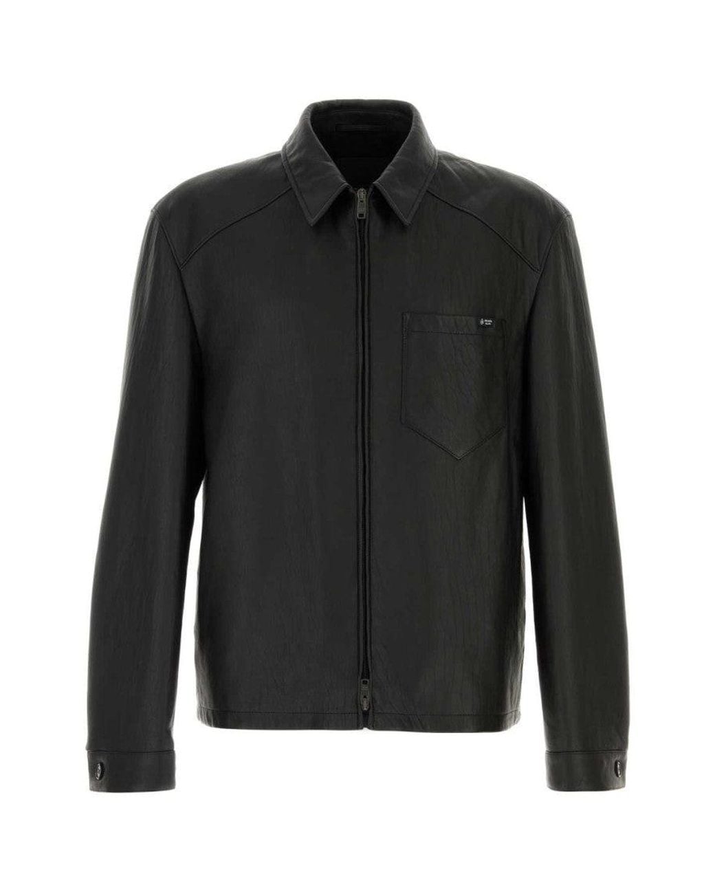 Prada Black Regular Textured Jacket for men