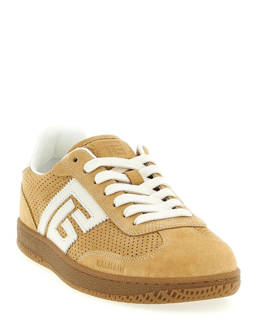 Balmain Metallic Suede Sneakers