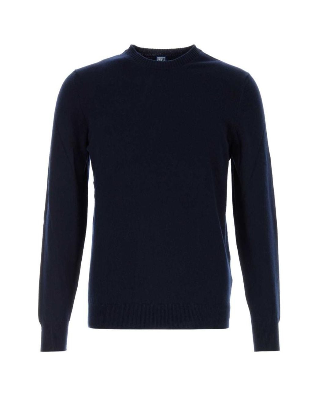 Fedeli Blue Crew Neck Sweater for men