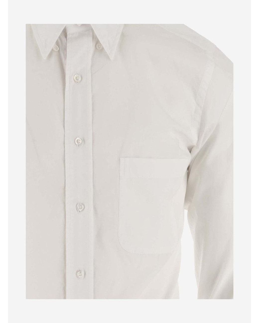 Thom Browne White Button-Down Cotton Poplin Shirt for men