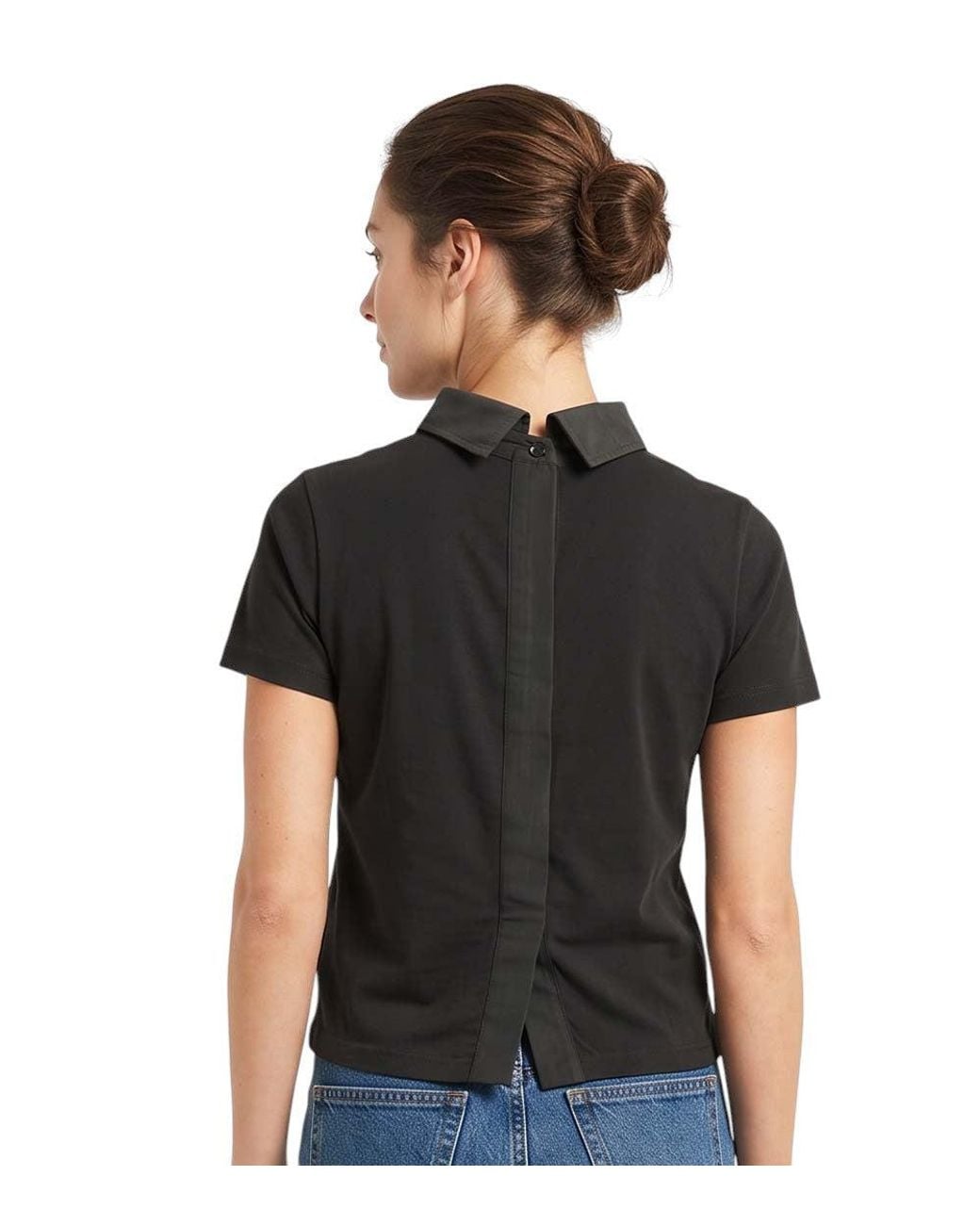 Givenchy Black Solid Mock Collar T-Shirt
