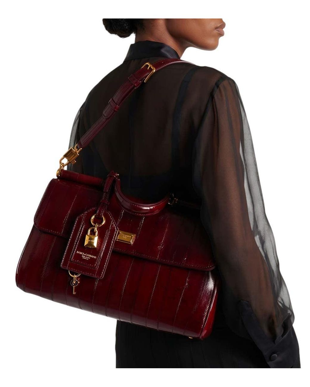 Dolce & Gabbana Red Cherry My Sicily Medium Satchel