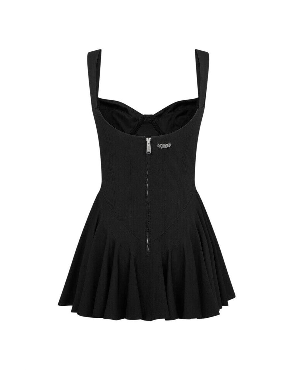 DSquared² Black Sweet Heart Neck Mini Dress