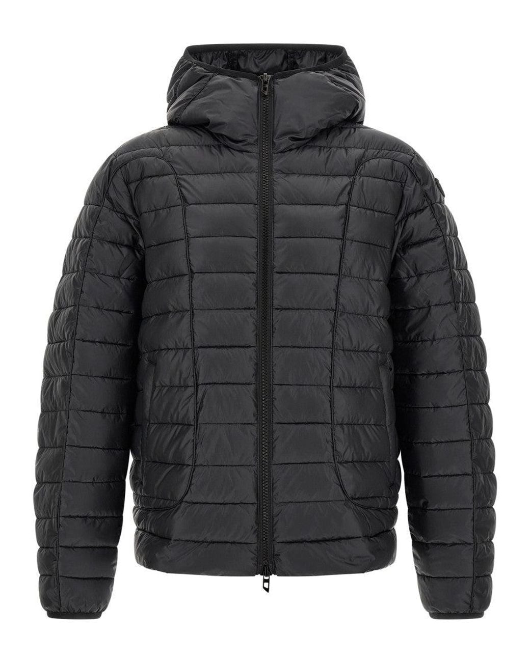 DIESEL Gray Quilted Hood Jacket for men