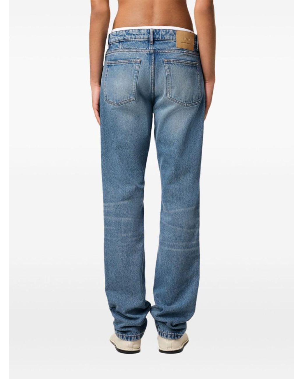 AMI Blue Cotton Slim Jeans for men