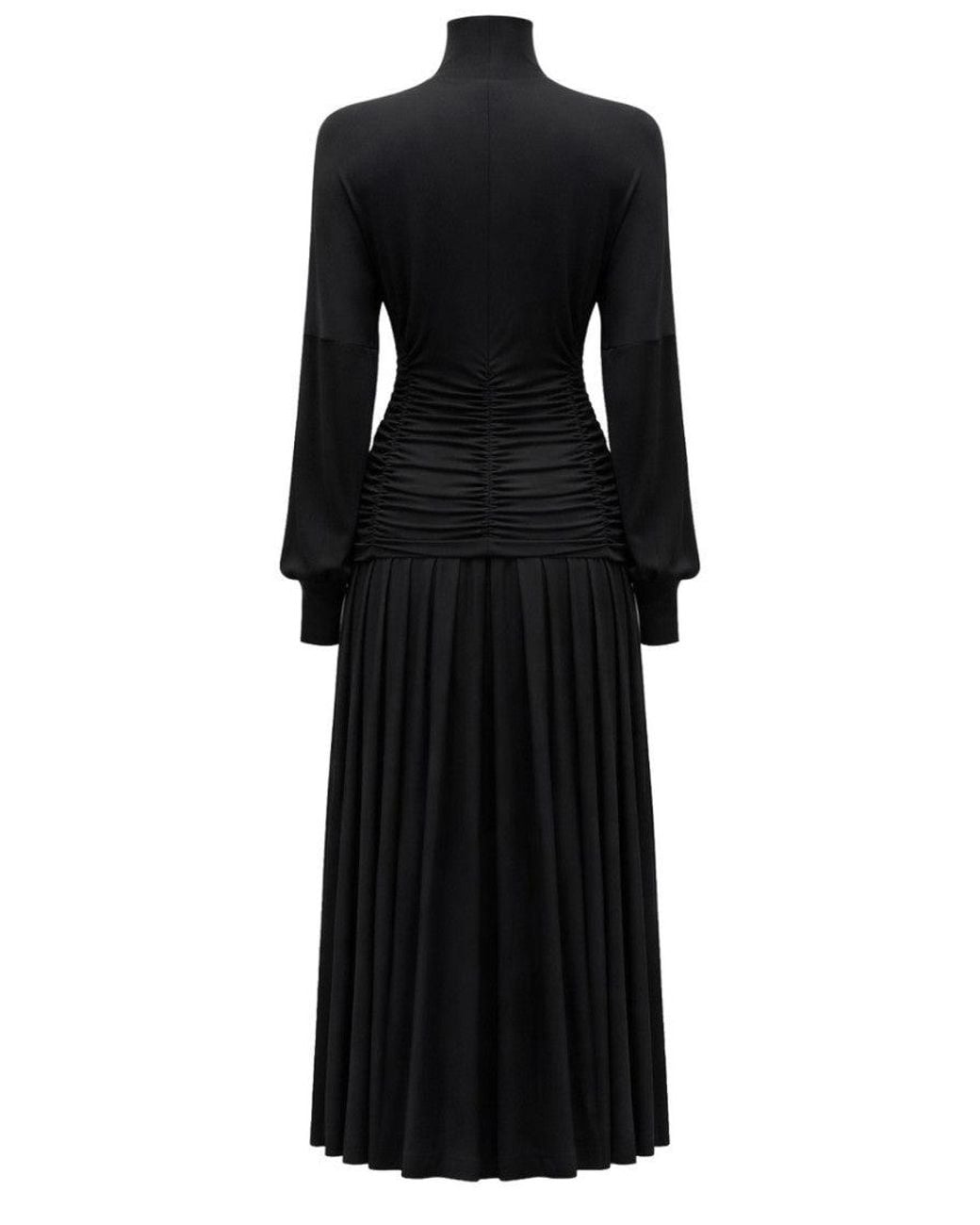 Ganni Black Turtle Neck Maxi Dress