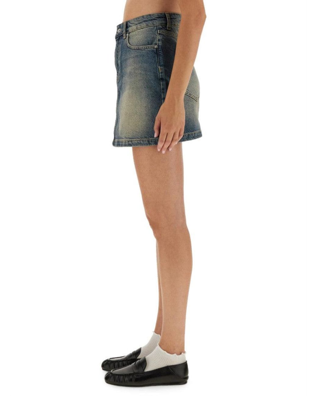 Moschino Blue Denim Solid Mini Skirt