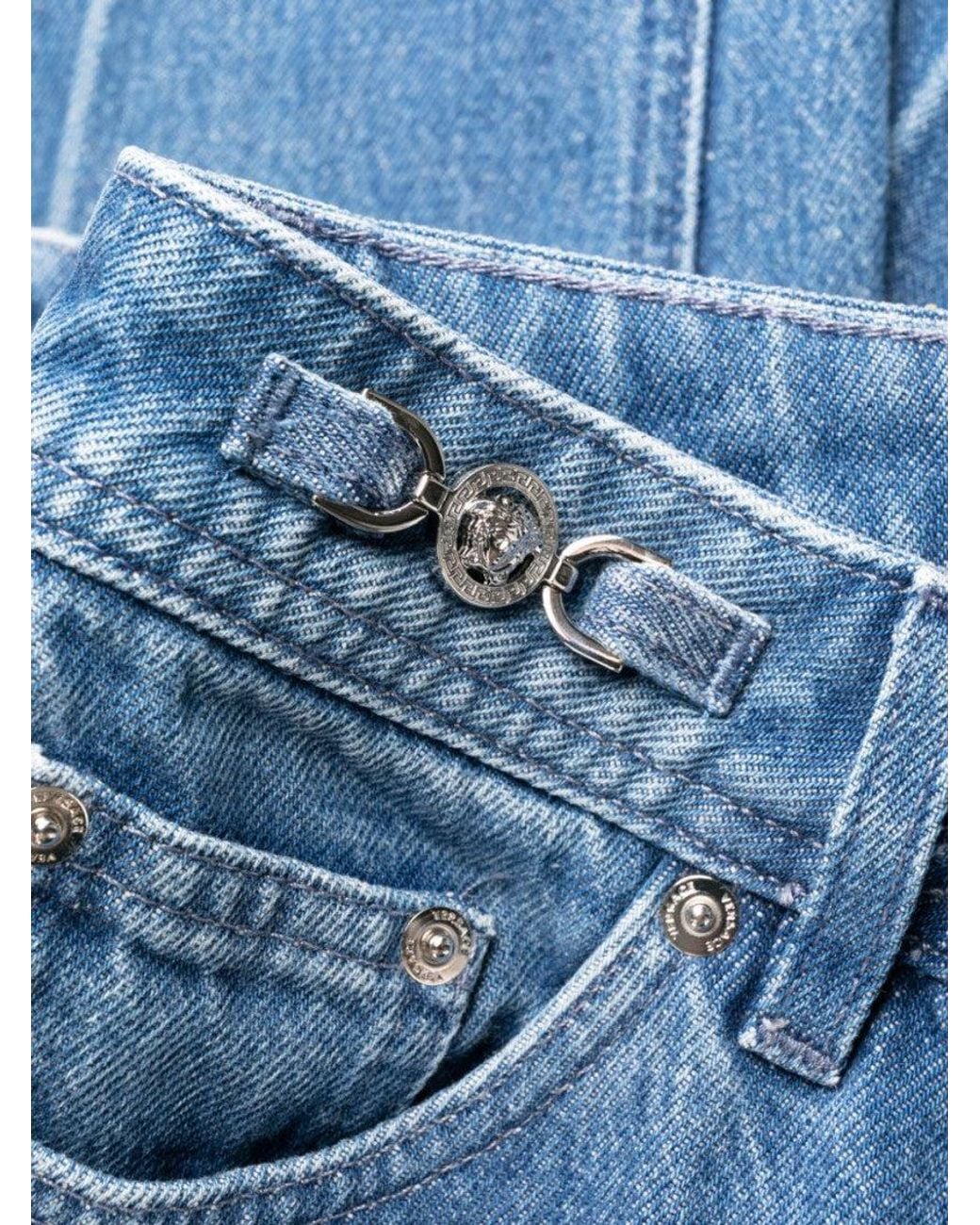 Versace Blue Light Straight Leg Denim Jeans