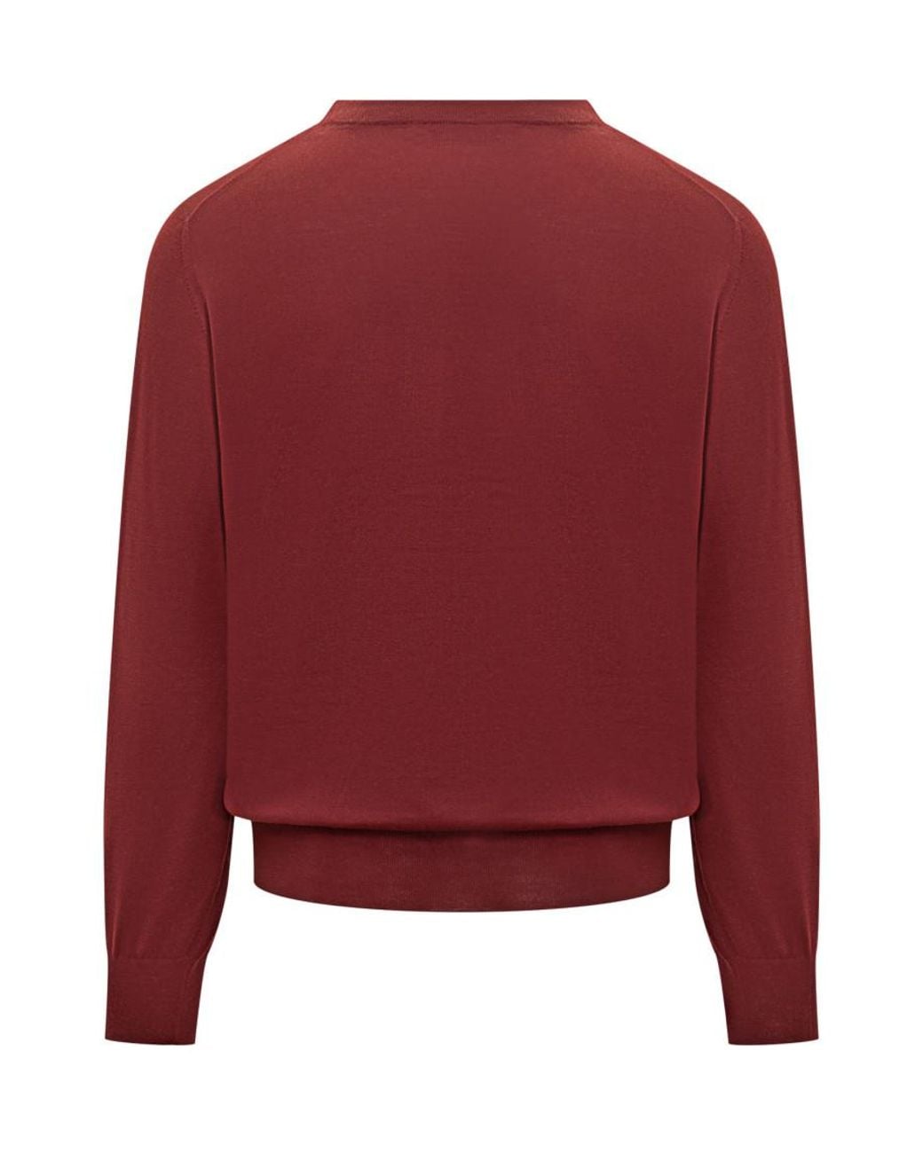 Brunello Cucinelli Red Solid Regular Sweaters for men