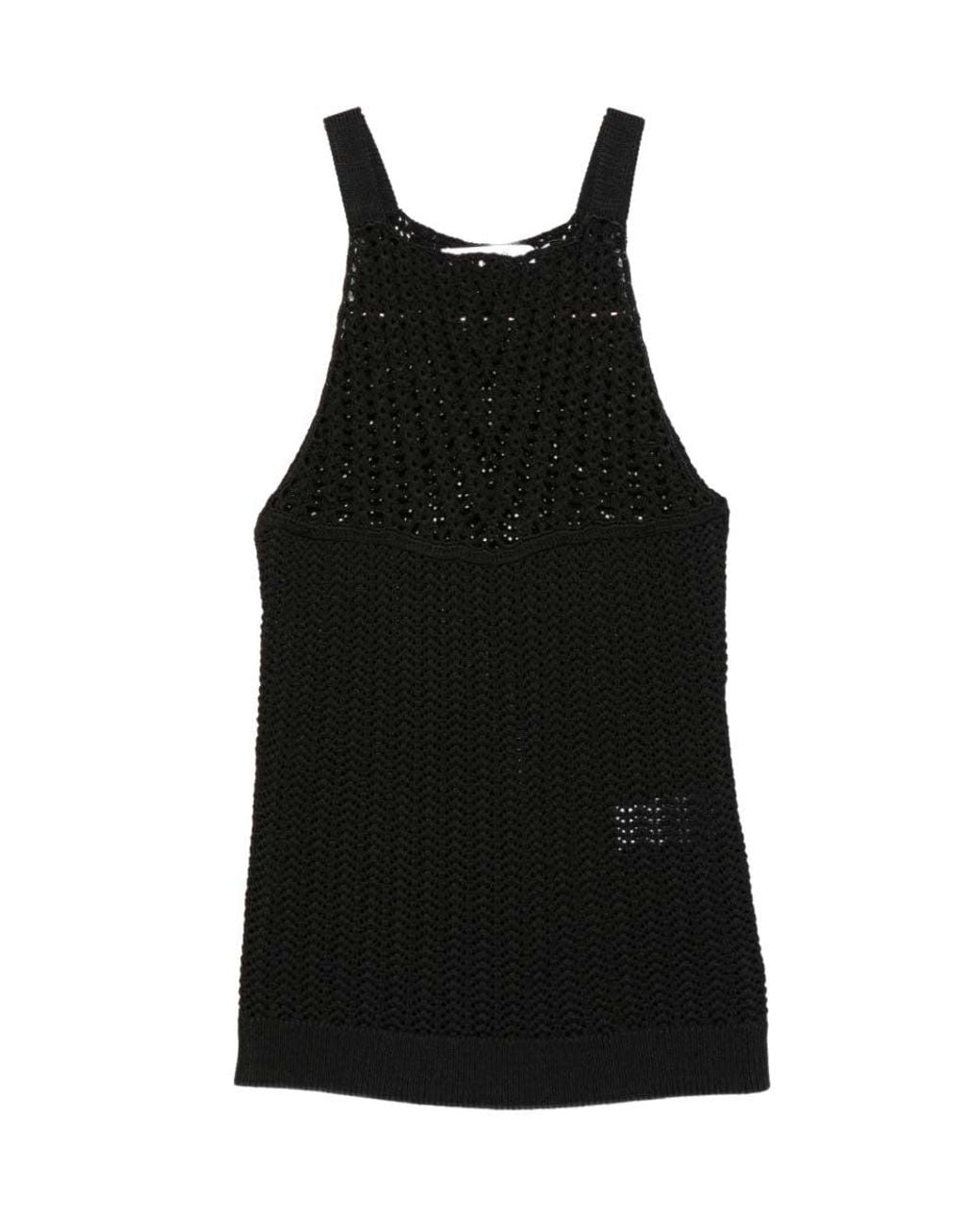 IRO Black Embellished Scoop Neck Top