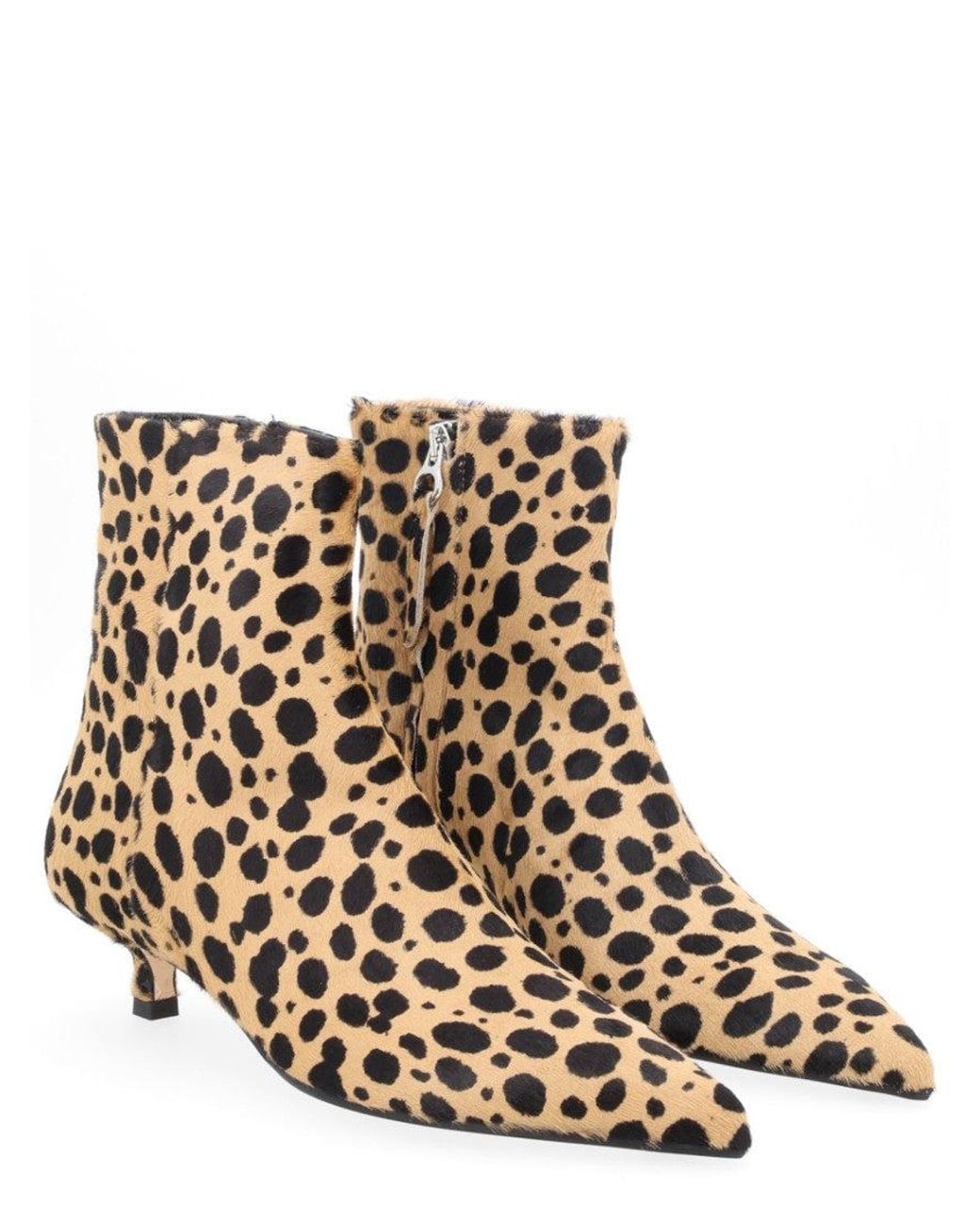 Aeyde Brown Print Pointed-Toe Boots