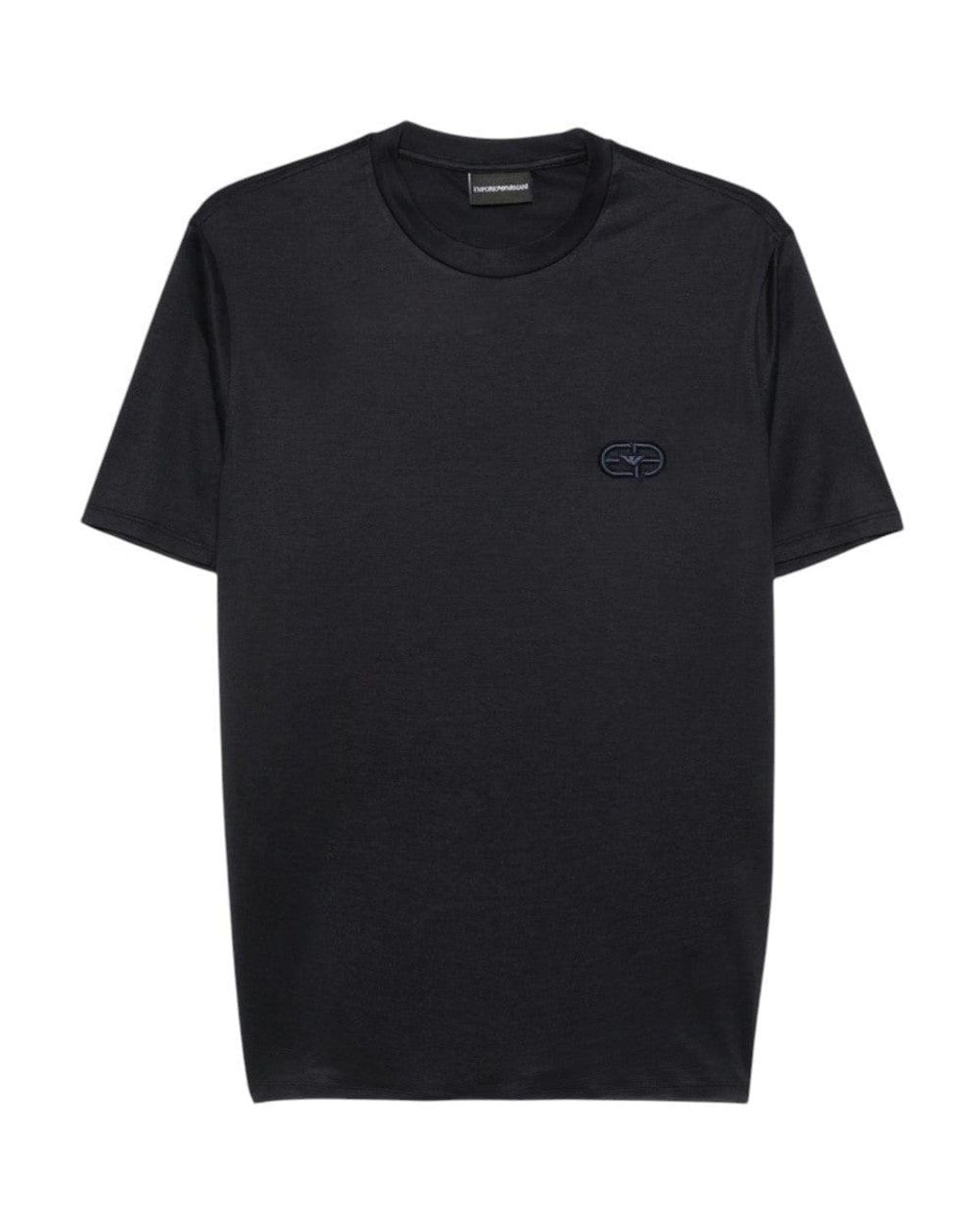 Emporio Armani Black Regular Logo T-Shirt for men