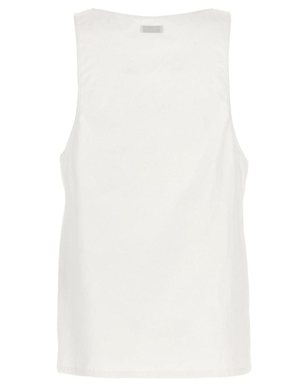 Saint Laurent White 'Henley' Tank Top