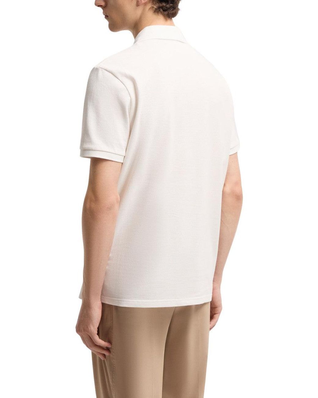 Moncler White Logo Polo for men