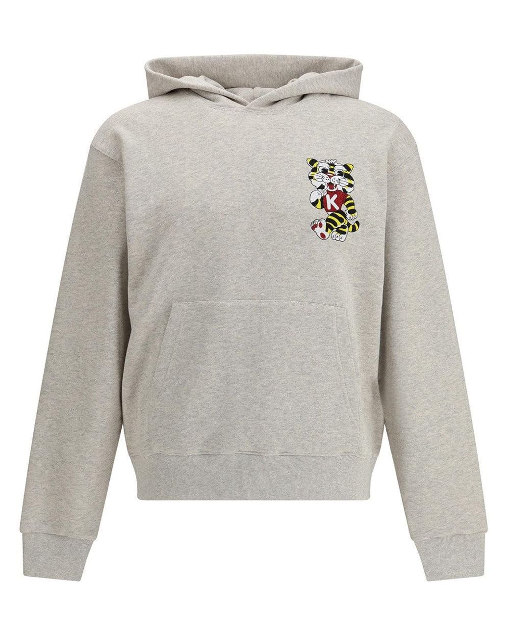 KENZO Gray Relaxed Hoodie for men