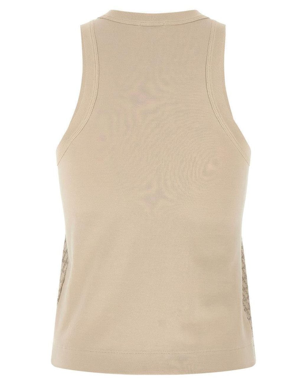 Brunello Cucinelli Natural 'Dazzling Check Embroidery' Top