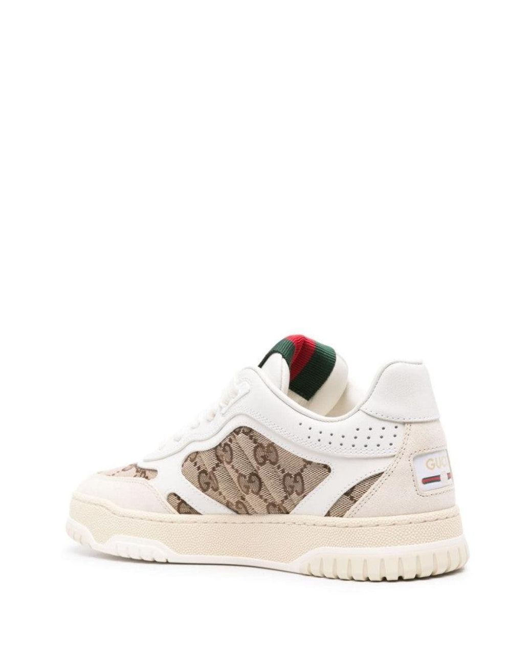 Gucci Natural Re-Web Leather Sneakers