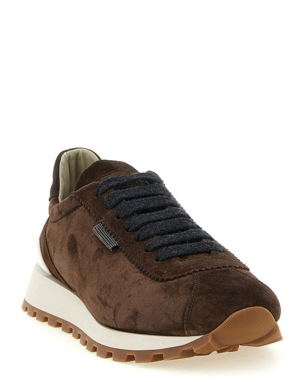 Brunello Cucinelli Brown Lace-Up Sneakers