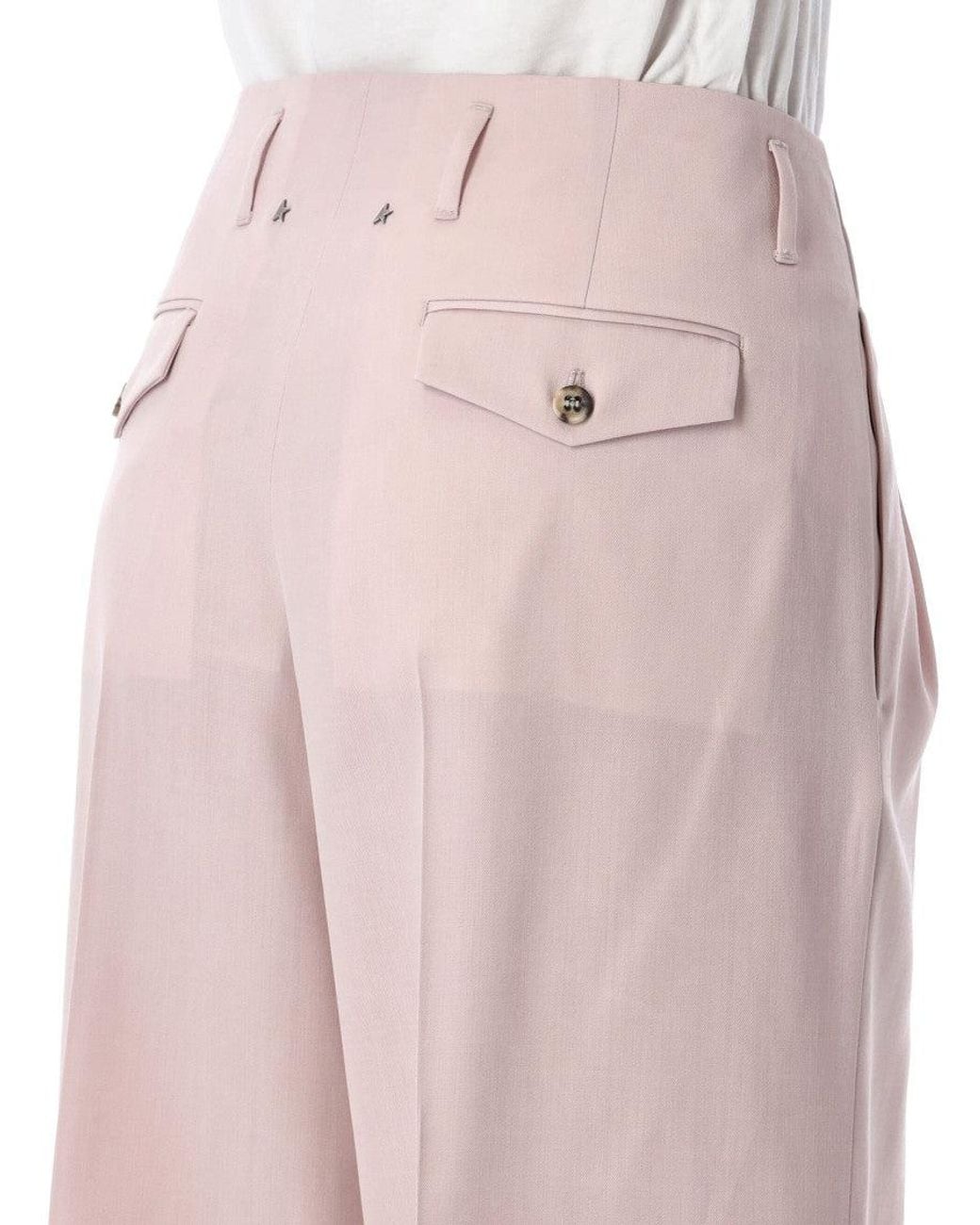 Golden Goose Deluxe Brand Pink Natural Wool Wide Leg Pants