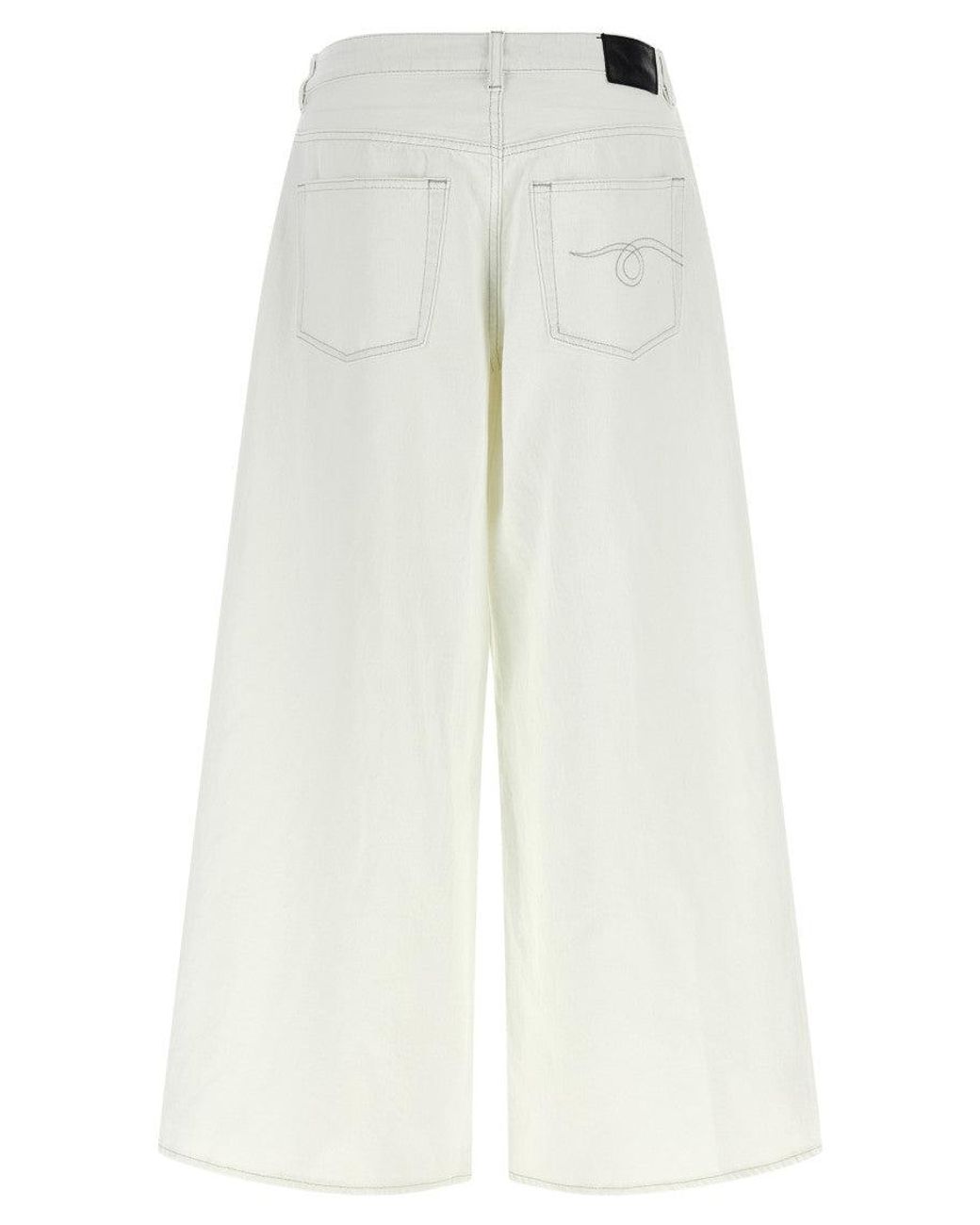 R13 White Loose Low Rise Jeans