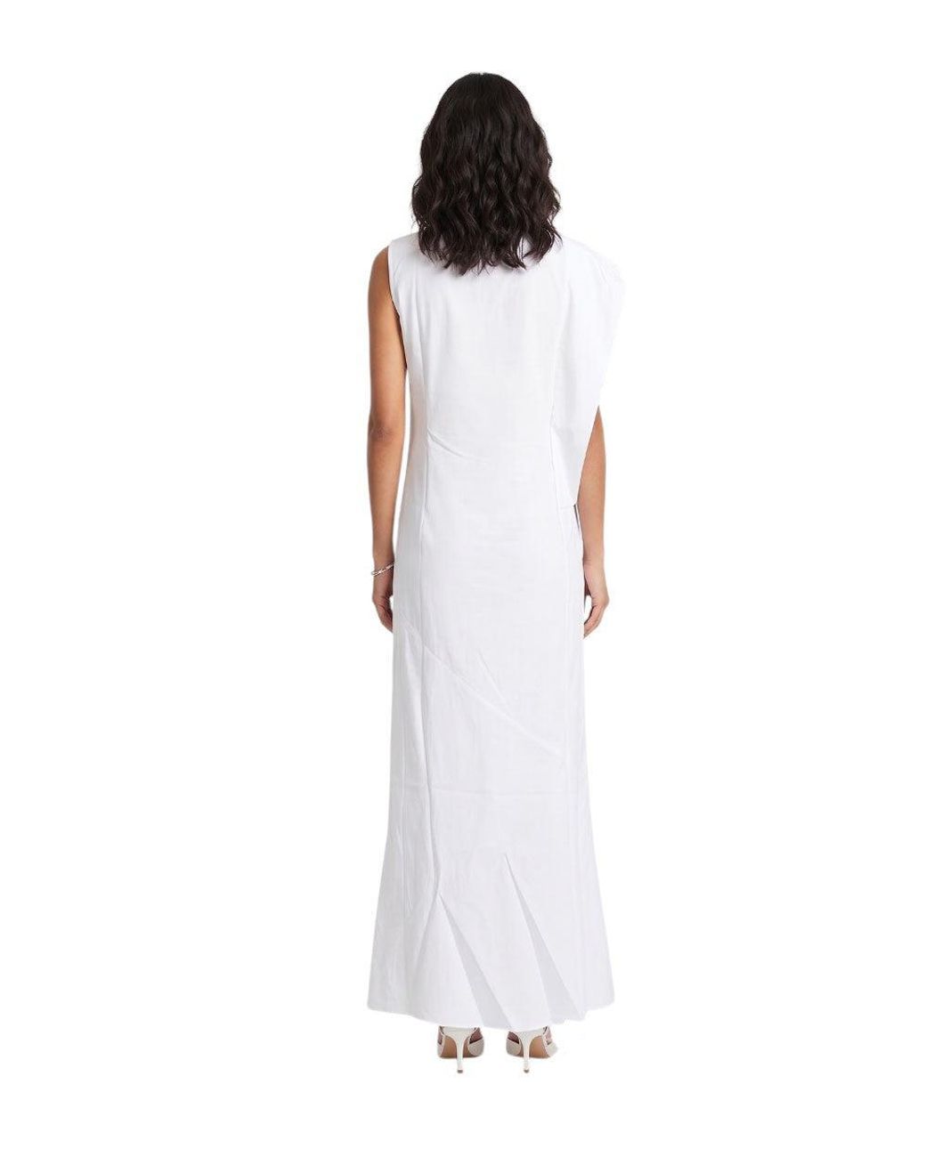 Jacquemus White Boat Neck Maxi Dress