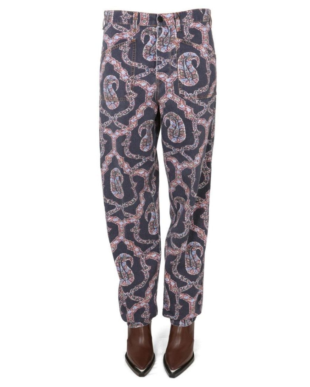 Etro Blue Straight Mid Rise Jeans
