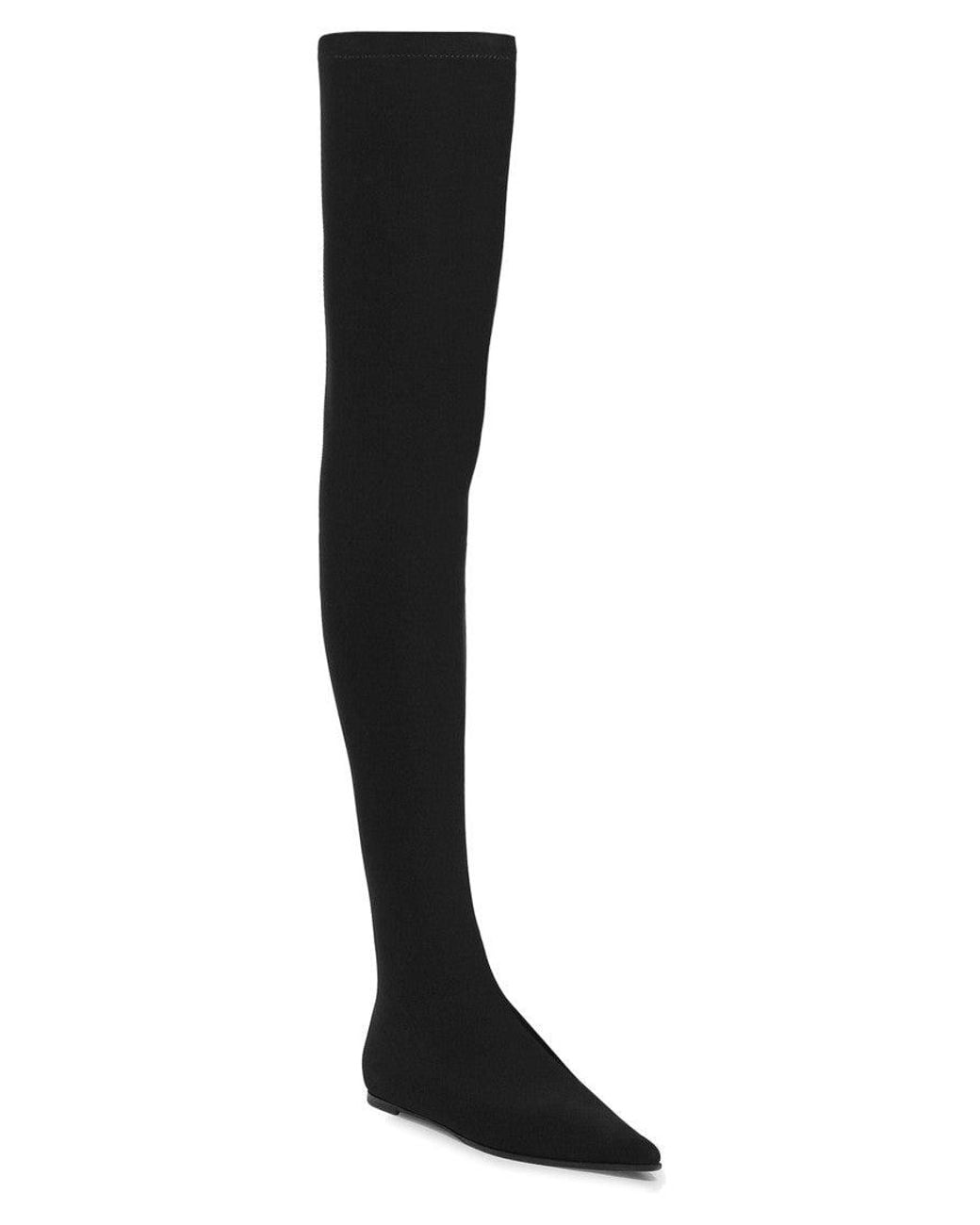 Dolce & Gabbana Black Cuissard Jersey Boots