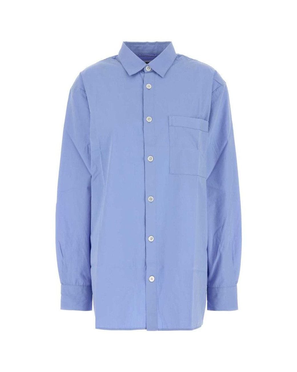 Tekla Blue Light Relaxed Solid Shirt