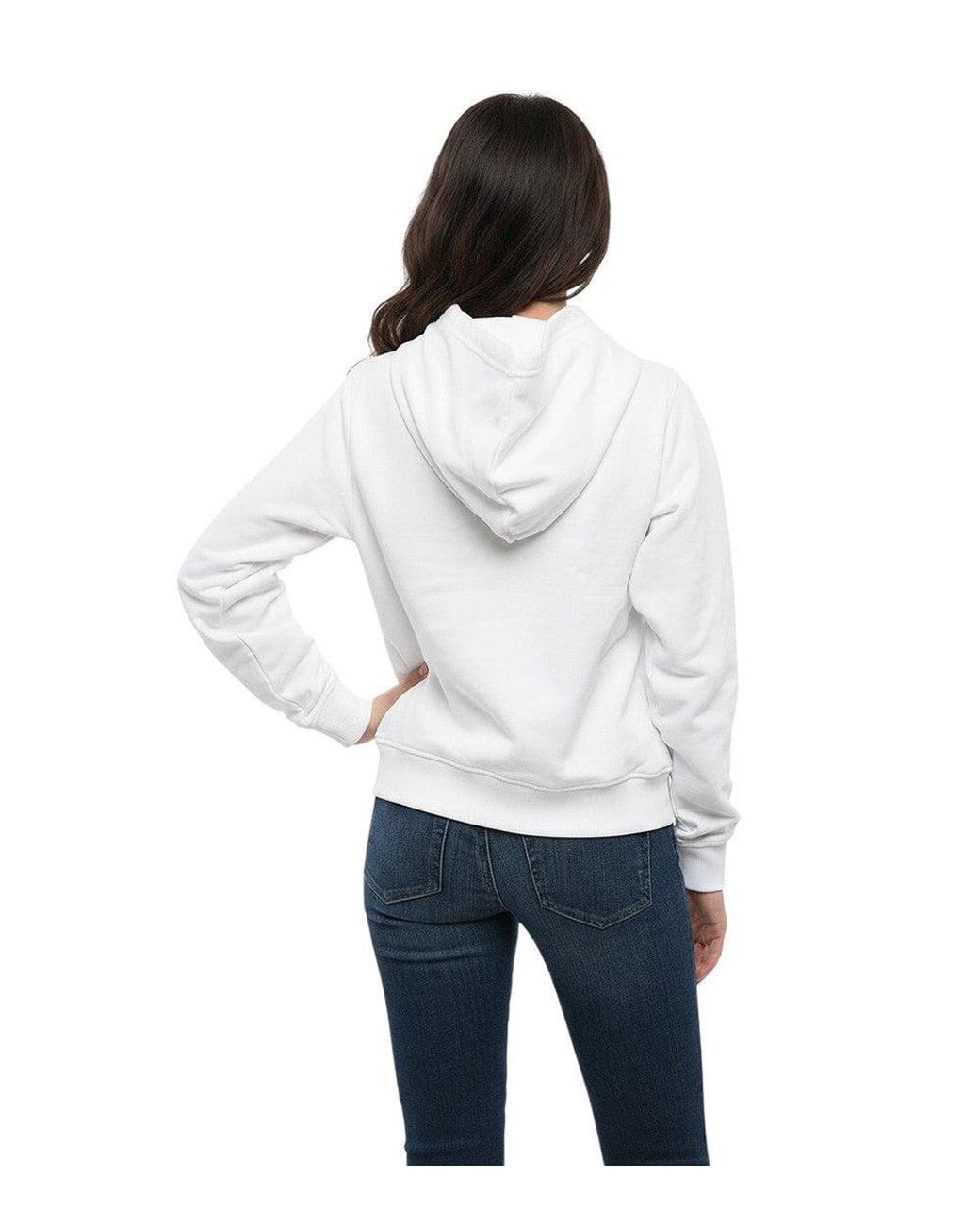 DIESEL White Logo Hood Sweatshirt