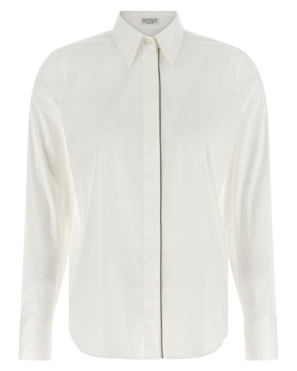 Brunello Cucinelli White Cotton Blouse