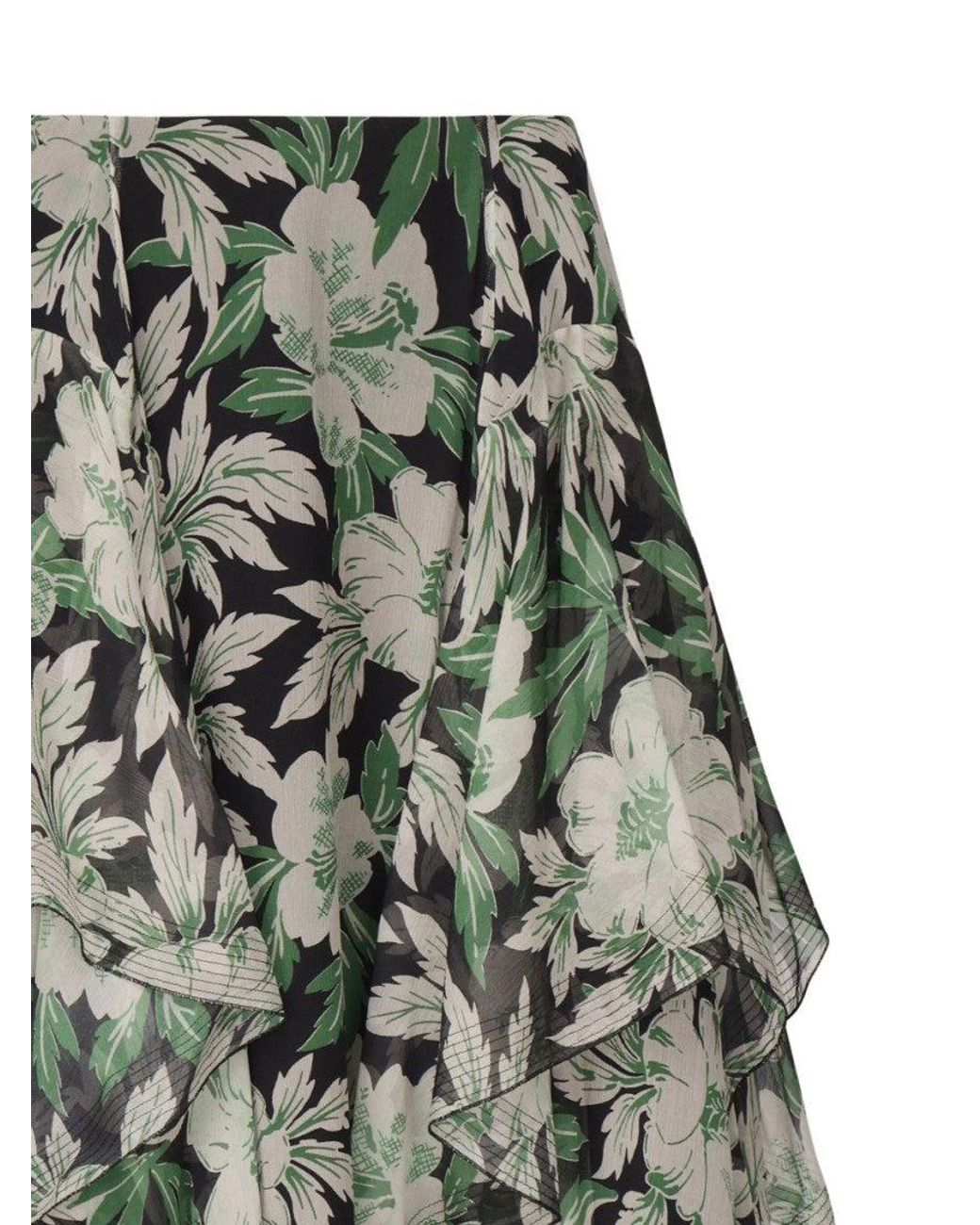 Loewe Gray Silk Skirt