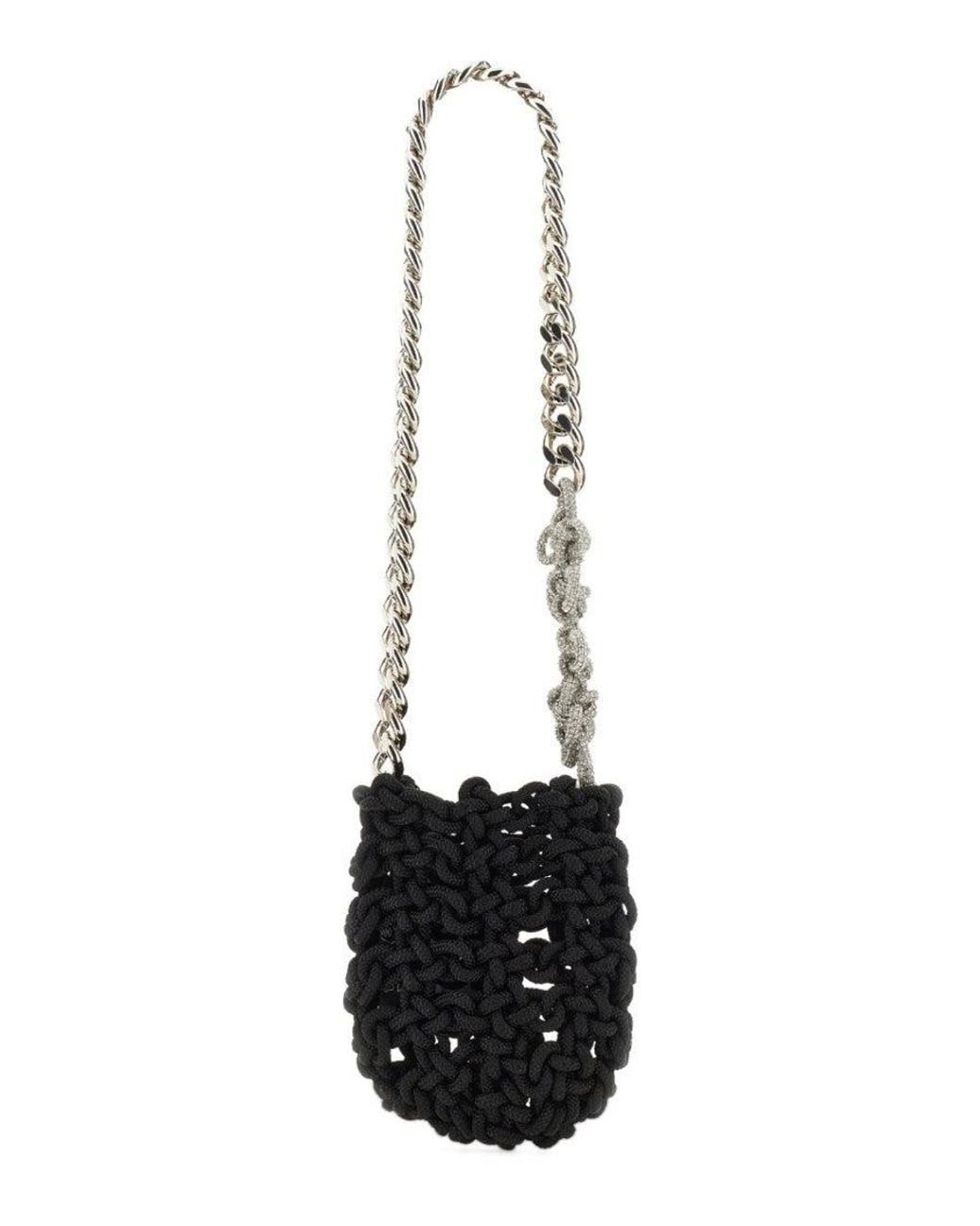 Kara White Knot Small Shoulder Bag