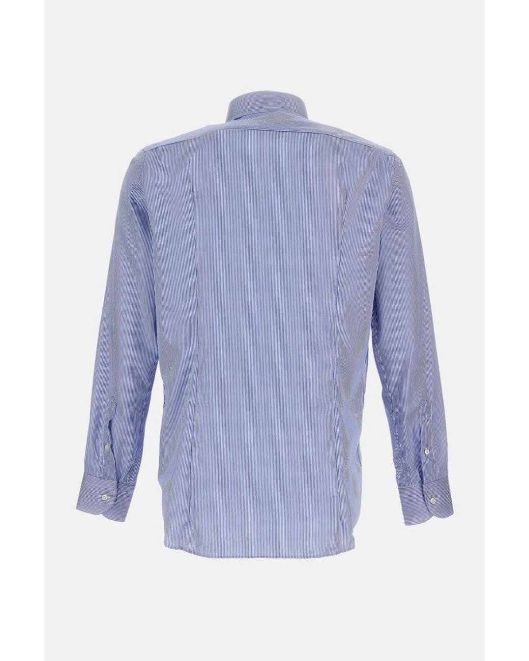 Bagutta Blue Oversize Cotton Shirt for men