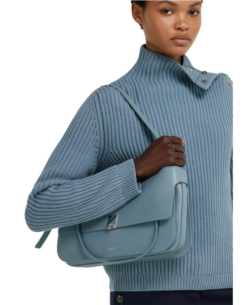 Ferragamo Blue Cara Small Shoulder Bag