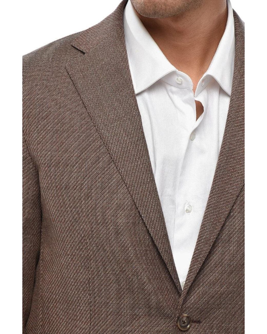 Corneliani Brown Notched Lapel Blazer for men