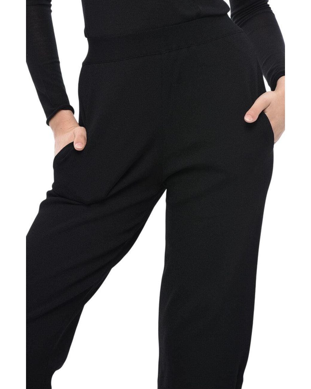 Stella McCartney Black Tapered Flat Front Pants