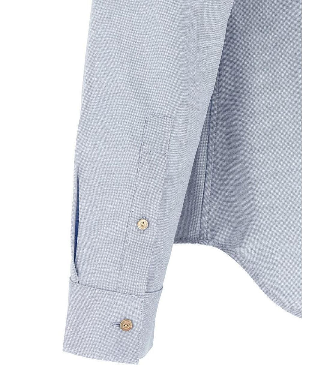 Gucci Blue Light Regular Solid Shirt for men