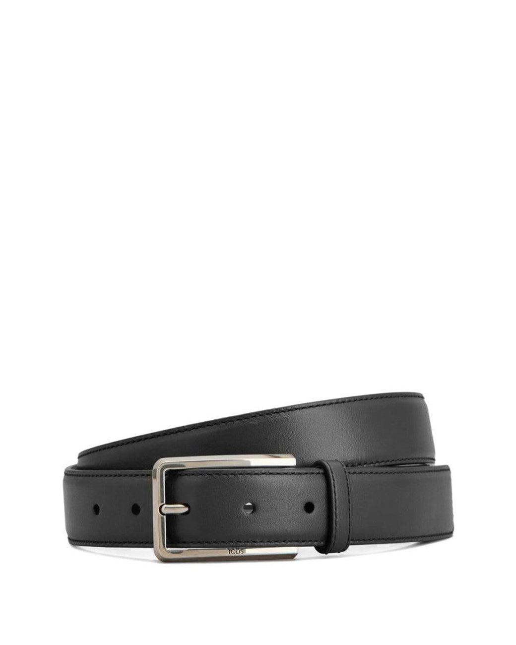Tod's Gray Solid Buckle Belt for men
