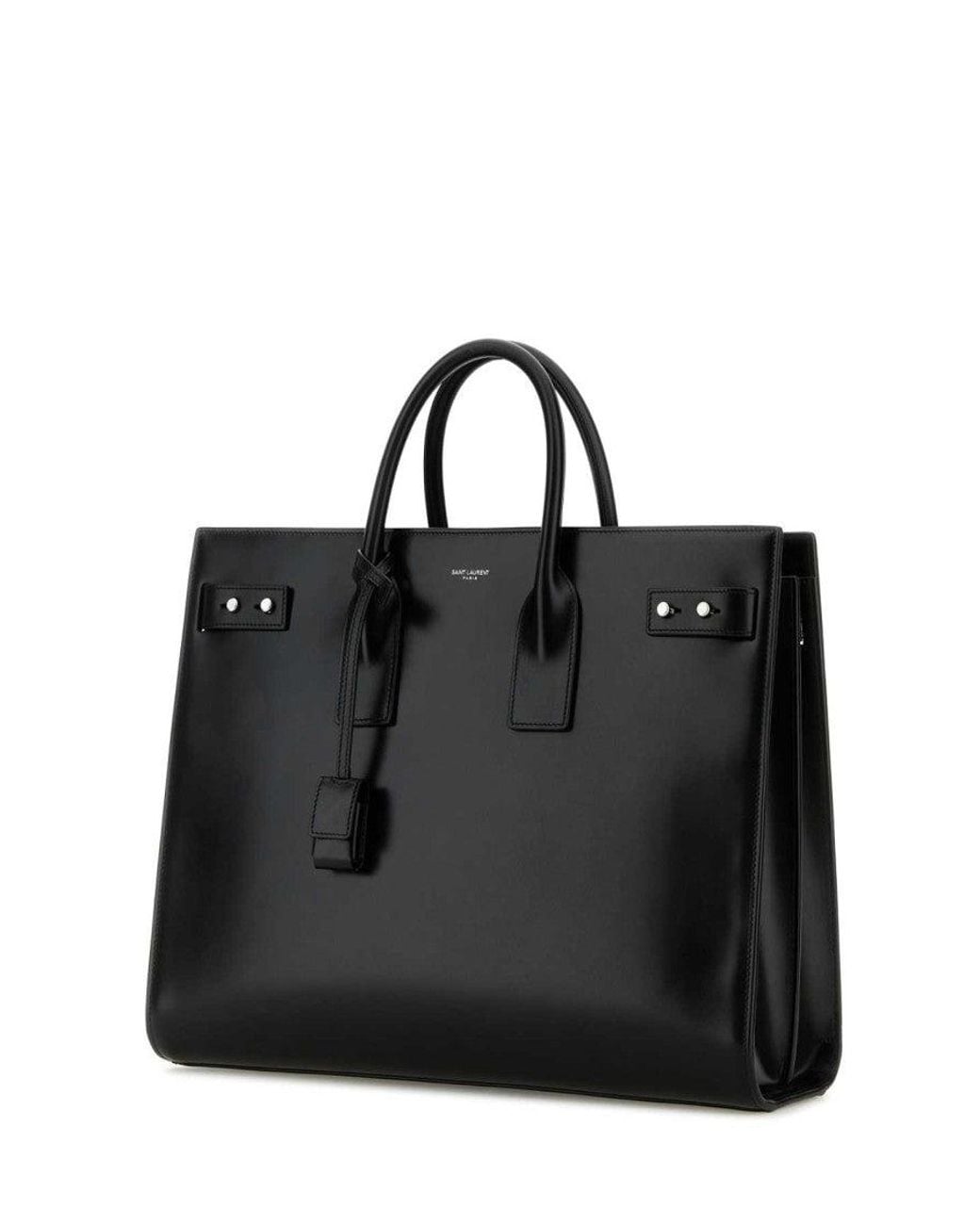 Saint Laurent Black Logo-Debossed Tote Bag for men