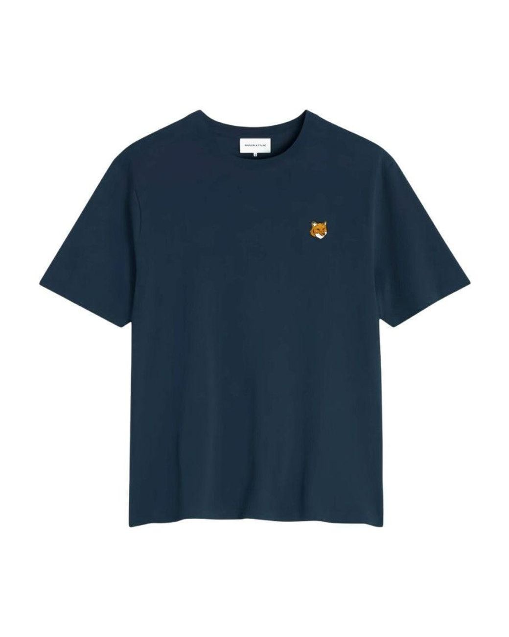 Maison Kitsuné Blue Fox Head Cotton T-Shirt for men