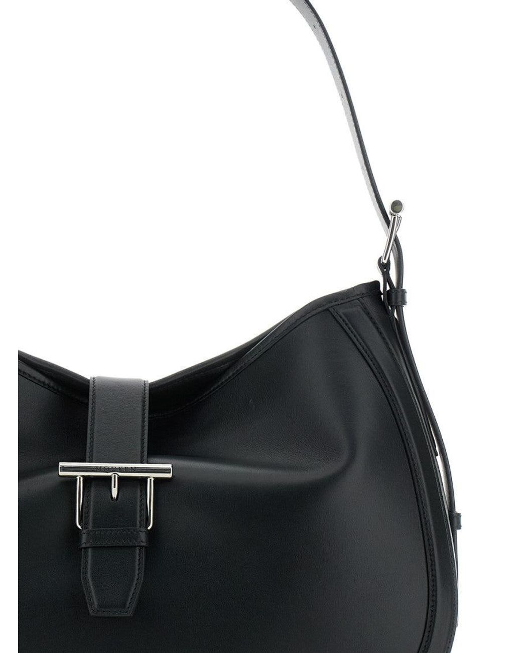 McQueen Black T-Bar Shoulder Bag